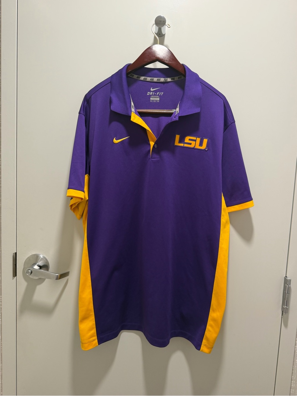 Nike Purple and Gold LSU Dri-FIT Polo